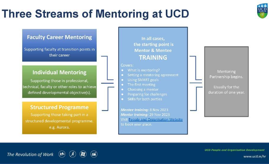 Three Streams of Mentoring at UCD